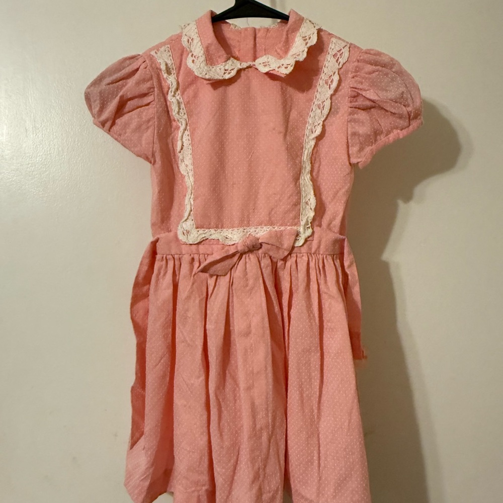 Pink Lace Trim Dress